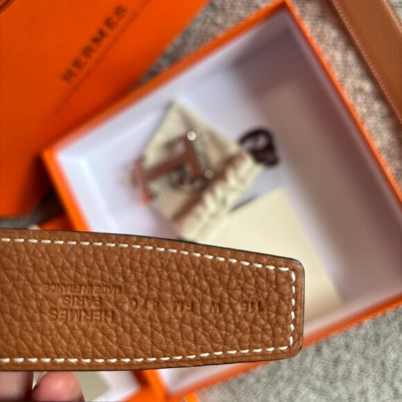 Brand New - Hermes H Belt Buckle & Reversible Leather Strap 32 mm - Picture 10 of 11